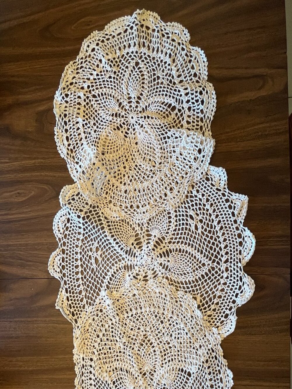 Hand Knitted Doily Lot 3 Round Lace Mats 13 15 17 Inch Shabby Chic Table Vintage
